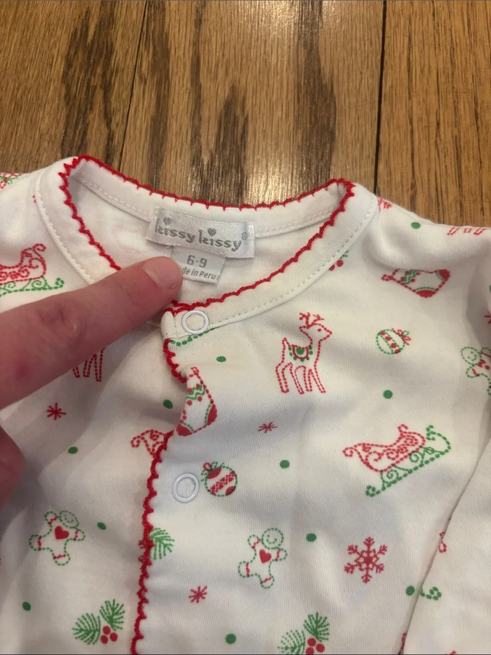 Kissy Kissy Holiday Print Footed Footie